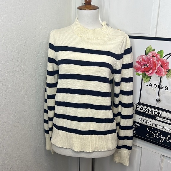 Rails Allie Ivory & Navy Striped Sweater Size M - Picture 3 of 12